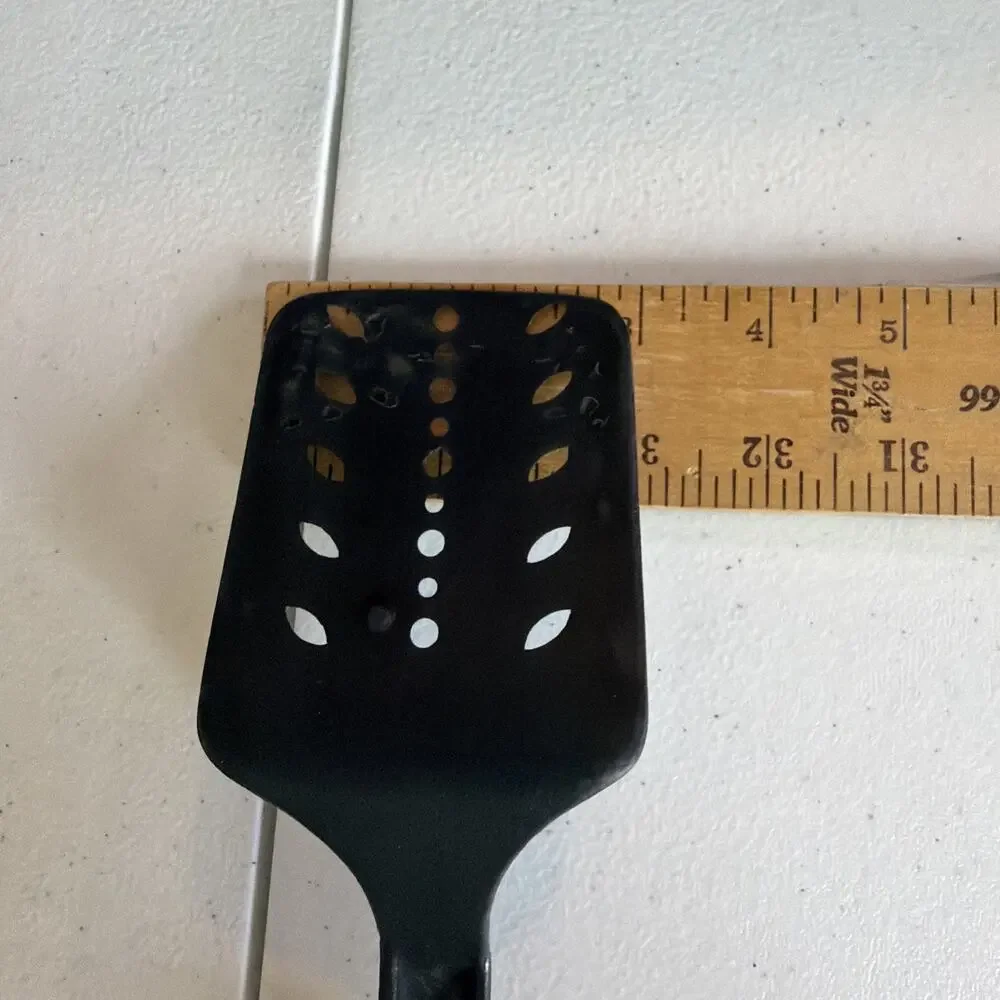 13” Farberware Spatula spoon Slotted Turner lot of 2 Black Nylon Plastic USA